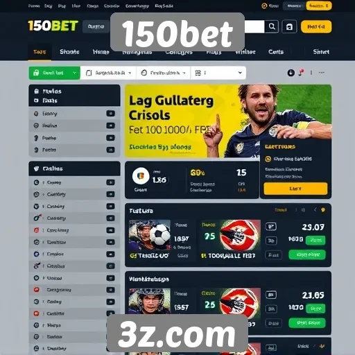 Explorando a interface do site 150bet